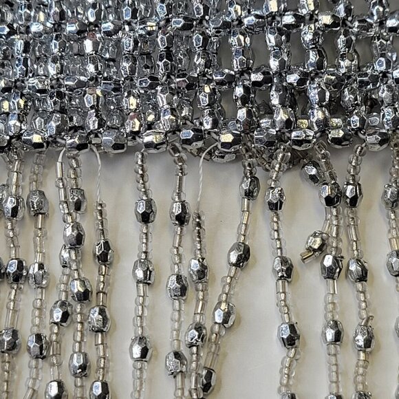 Silver Headpiece Beaded Stretchy Headcap Halloween Flapper Headwear NEW - Picture 8 of 13